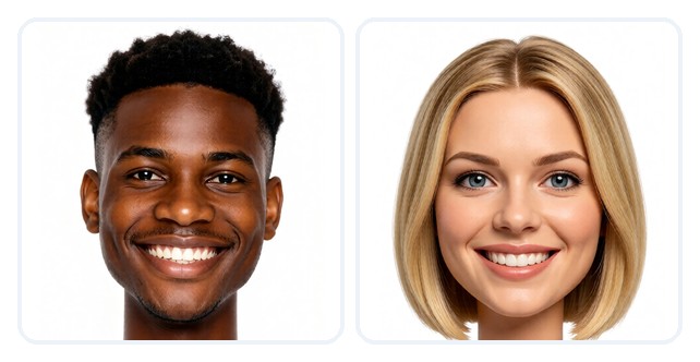 Example face photos